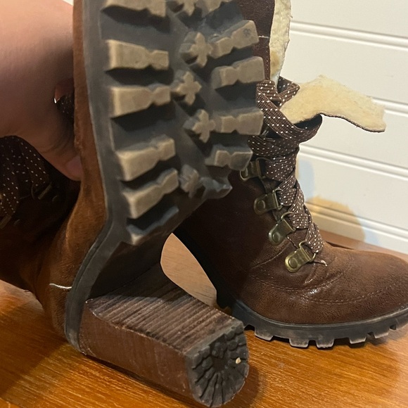 Nine West Vintage America Jana Jay Lace Up Heeled Ankle Boots Size 6.5 - Picture 2 of 5